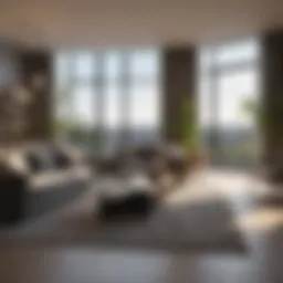 Modern apartment interior showcasing rental space