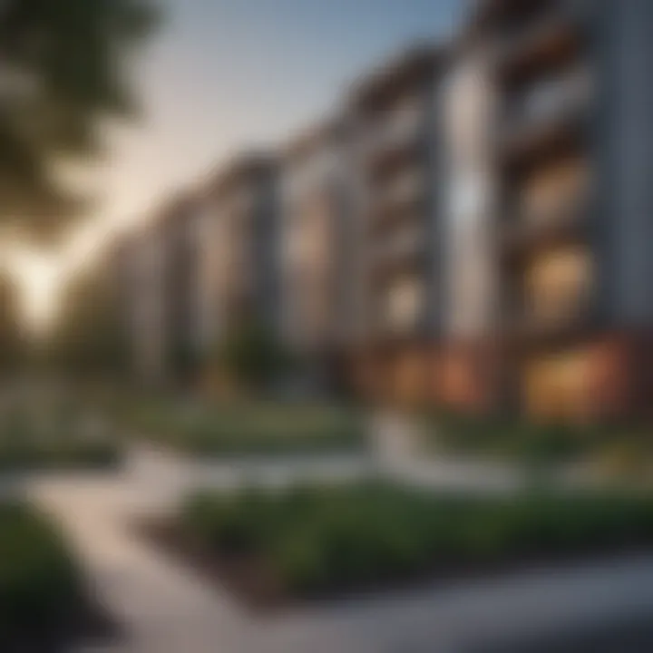 Exterior view showcasing the modern architecture of Arboretum Apartments