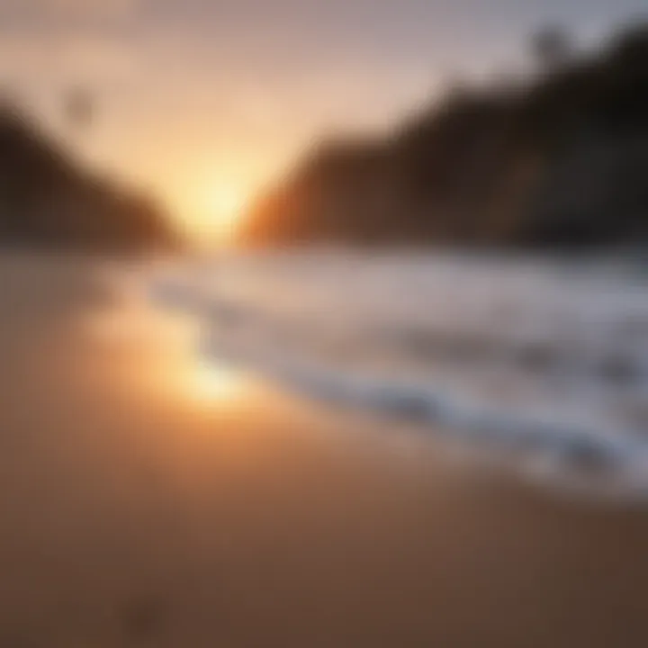 Sunset illuminating the coastal landscape surrounding Beach Barber Tract