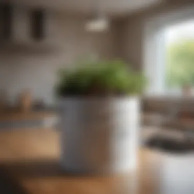 Bokashi composting bucket on kitchen counter