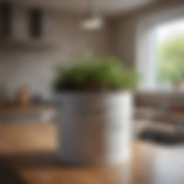 Bokashi composting bucket on kitchen counter