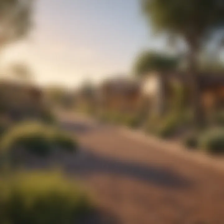 Scenic view of a vibrant Phoenix neighborhood with greenery