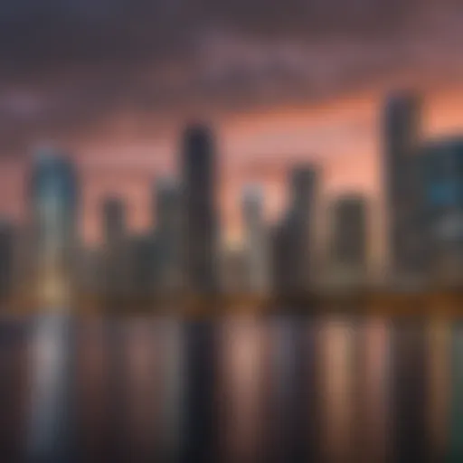 Vibrant Miami skyline during sunset