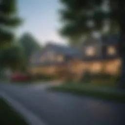 Charming suburban neighborhood with lush greenery