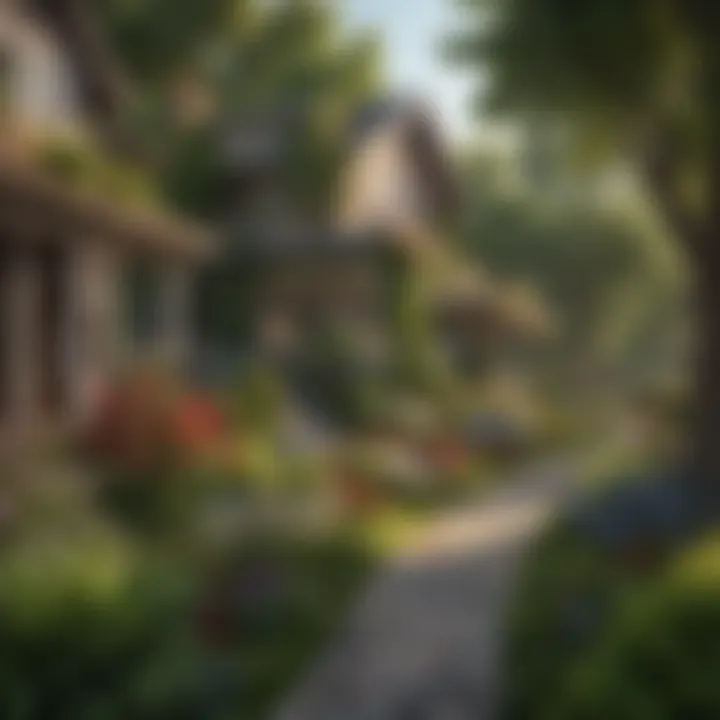 Charming neighborhood with well-maintained houses and vibrant gardens