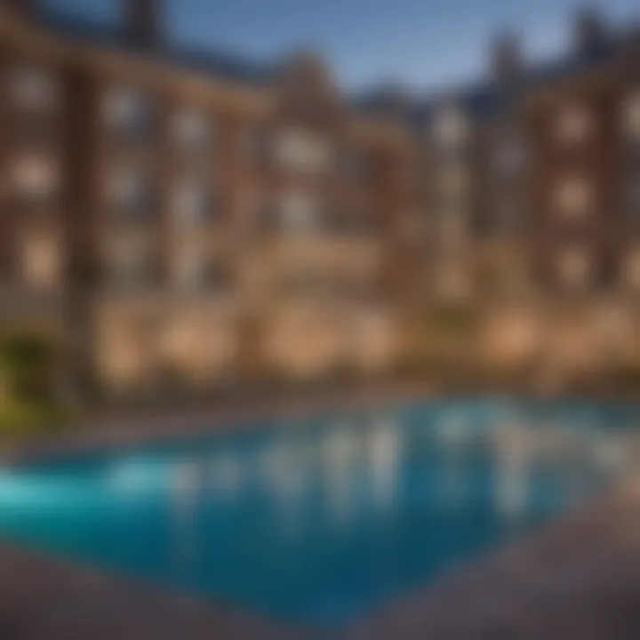 Luxurious amenities available at Bridle Creek Apartments, featuring a swimming pool and fitness center