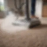 Vibrant carpet being cleaned with a steam cleaner