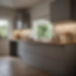 A pristine kitchen showcasing sparkling countertops and organized cabinets