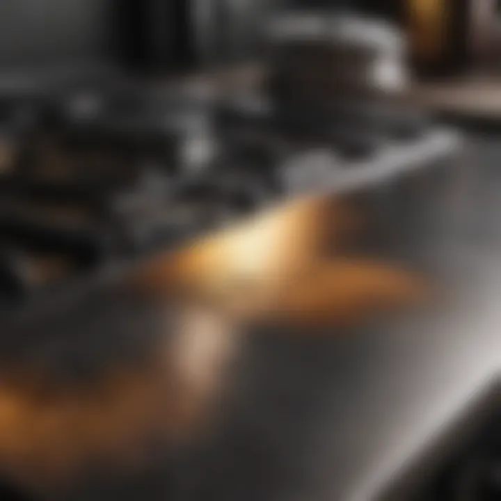 Close-up of a stubborn stain on stovetop