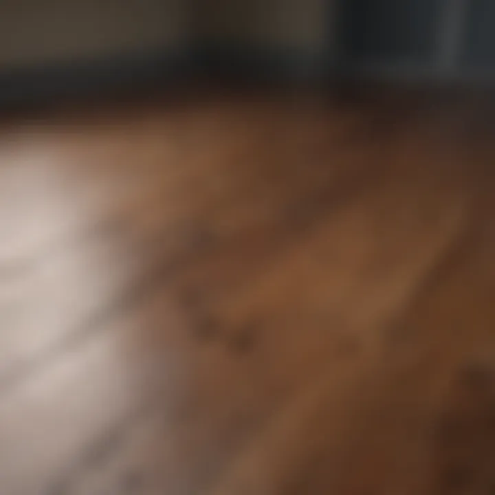 Before and after of a hardwood floor restoration