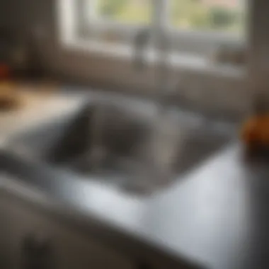 Gleaming Kitchen Sink Stainless steel kitchen sink reflecting light