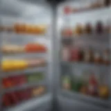 A clean refrigerator interior with organized shelves