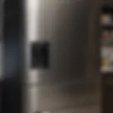 Spotless stainless steel refrigerator reflecting light