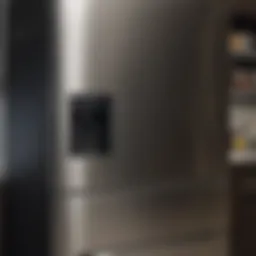 Spotless stainless steel refrigerator reflecting light
