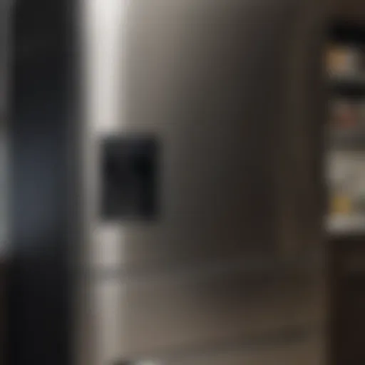 Spotless stainless steel refrigerator reflecting light