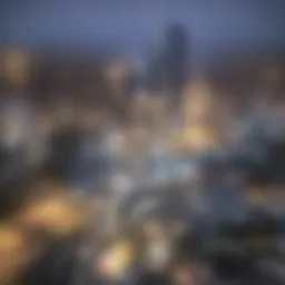 Aerial view of New York City skyline showcasing luxury apartments