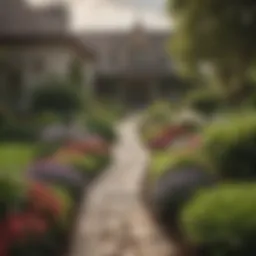 A beautifully landscaped estate showcasing a variety of plants and lawn care techniques.