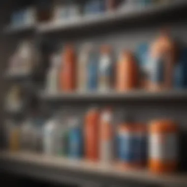 Organized Cleaning Supplies Organized cleaning supplies neatly arranged