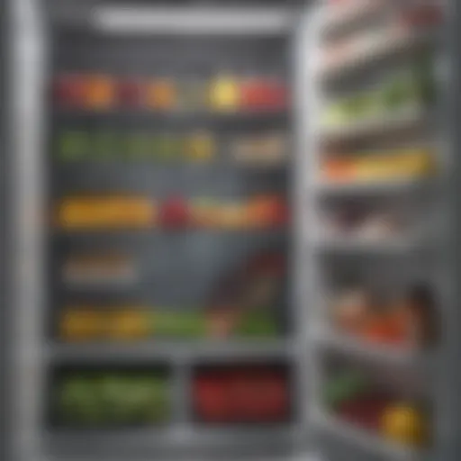 Thoroughly cleaned refrigerator interior displaying organized shelves and fresh produce.