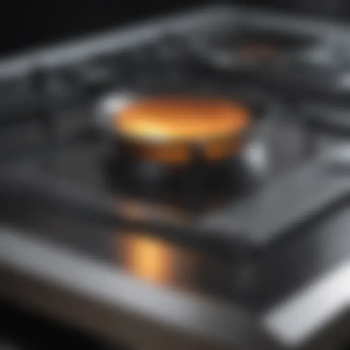 Shining stainless steel stove surface