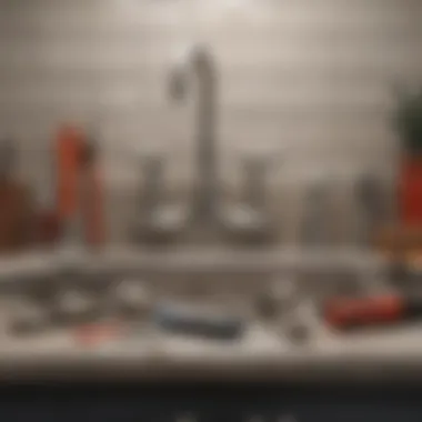 Various plumbing tools neatly arranged for maintenance