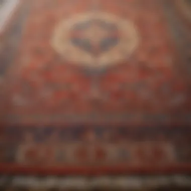 A beautifully restored old rug showcasing vibrant colors