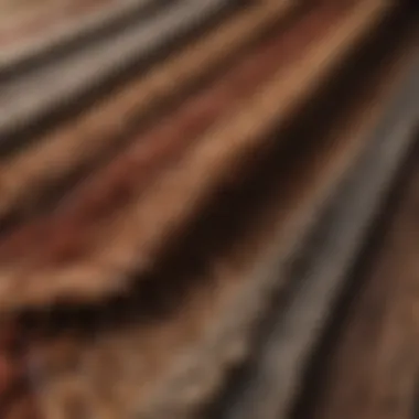 Close-up of different rug fibers highlighting their textures