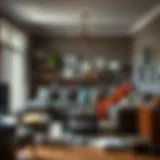 Cluttered living room before clean out