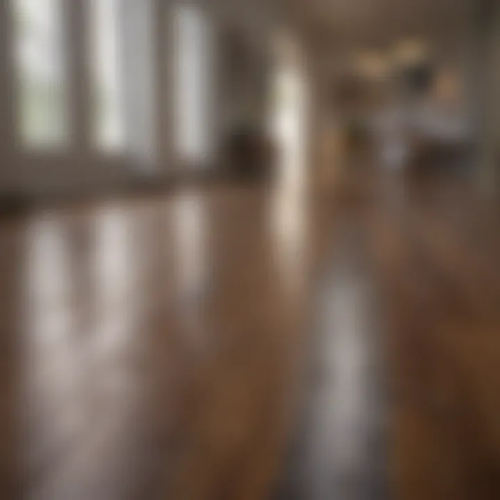 Before and after image showing laminate floor maintenance