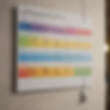 Effective Cleaning Schedule Display A cleaning schedule displayed on a wall planner for efficient upkeep