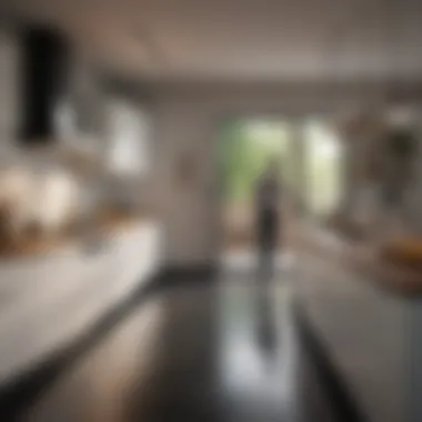 A person enjoying a tidy kitchen environment