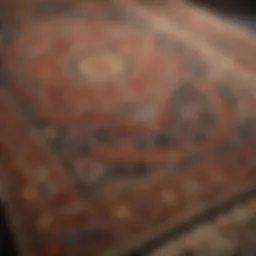 Close-up of a luxurious rug with intricate patterns