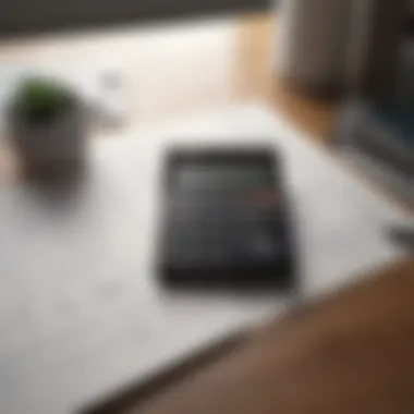 A calculator with square footage calculations displayed