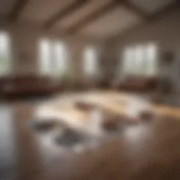 Measuring tape and floor plan layout