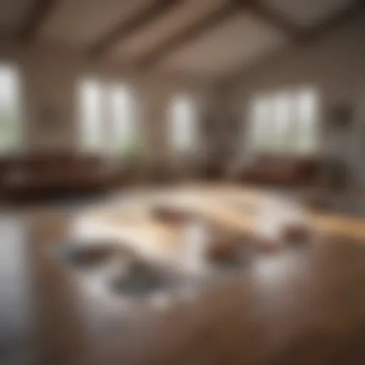 Measuring tape and floor plan layout