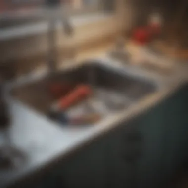 Various plumbing tools arranged neatly on a workbench