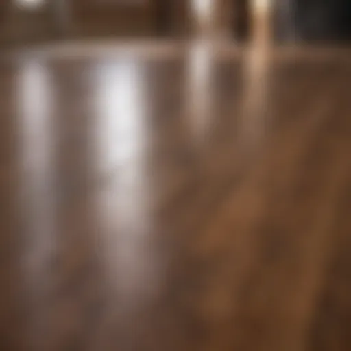 Shining faux hardwood floor after cleaning