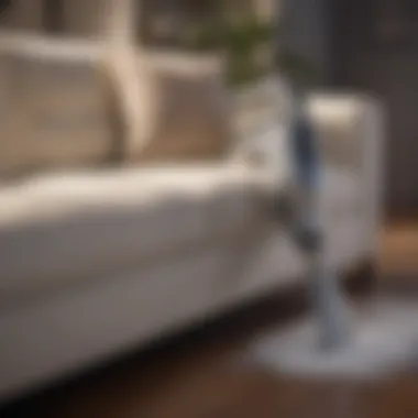 A vacuum cleaner removing baking soda from a couch