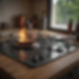 Spotless glass top stove reflecting light