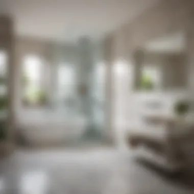 A refreshingly spotless bathroom with gleaming tiles and fixtures, representing a successful cleaning effort
