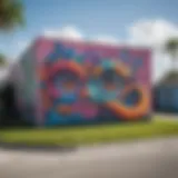 Vibrant street art in a Miami neighborhood