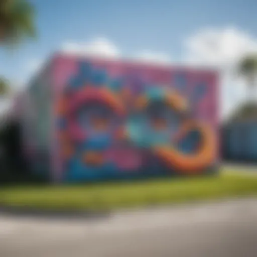 Vibrant street art in a Miami neighborhood