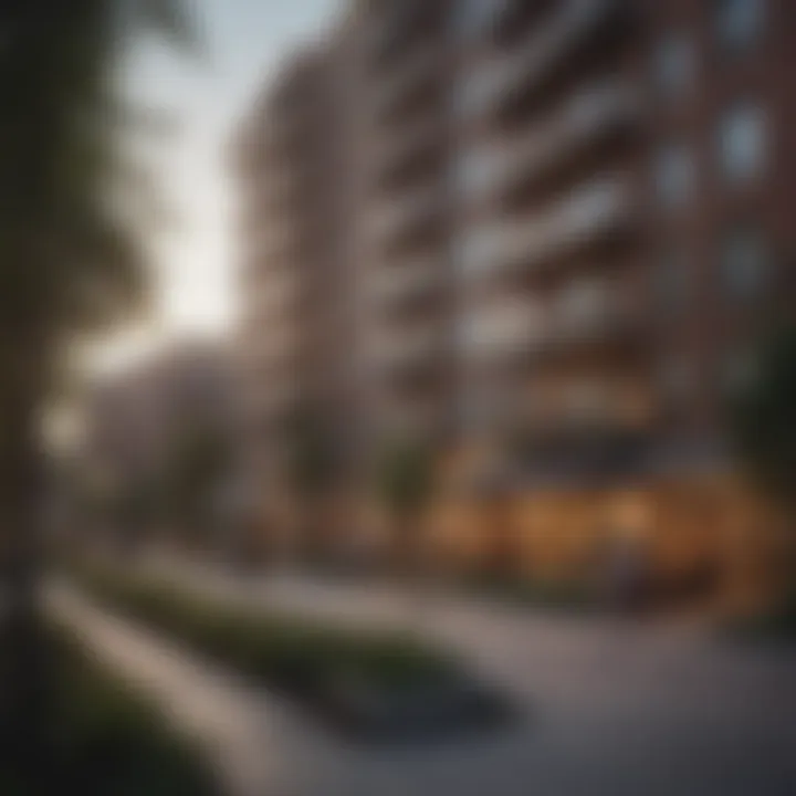 A vibrant community gathering event in an apartment complex