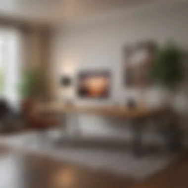 A modern home office setup with integrated technology