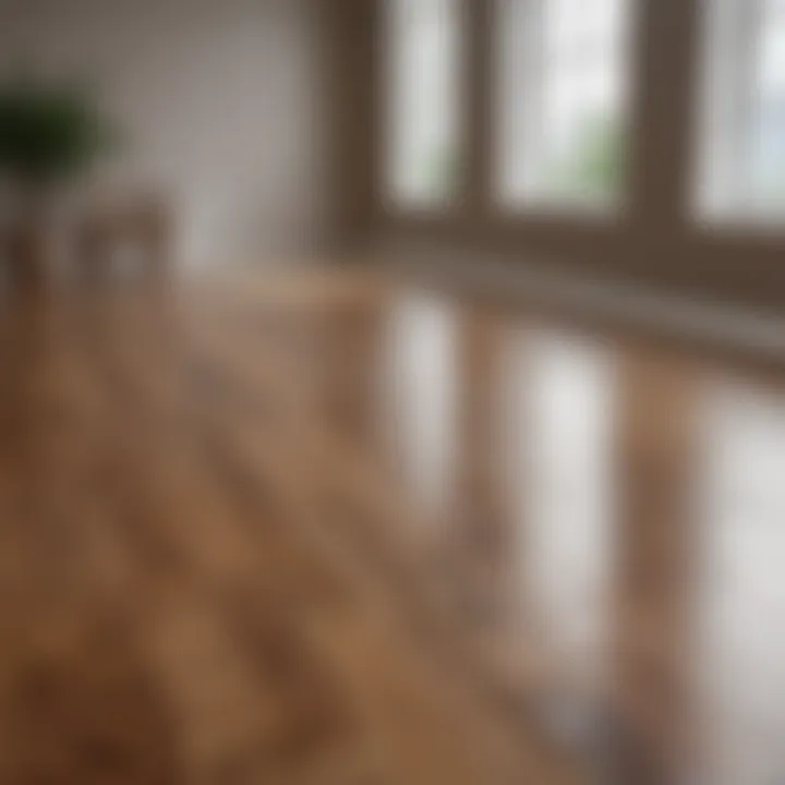 Before and after comparison of laminate floor cleaning