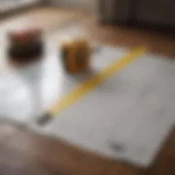 Illustration of a tape measure and a floor plan