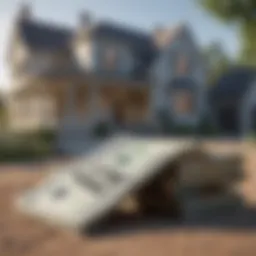 Conceptual representation of cash payment for a house