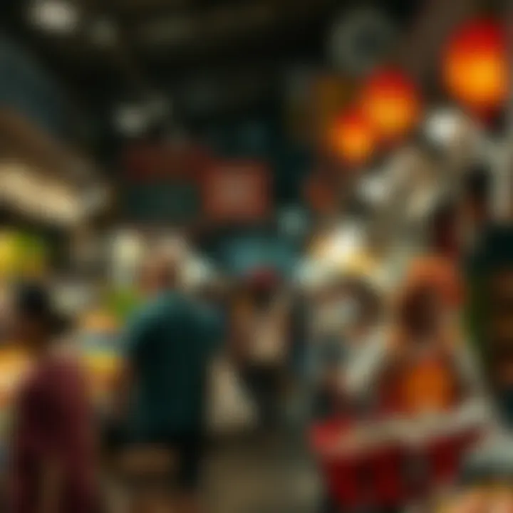 A bustling local market highlighting cultural diversity and accessibility