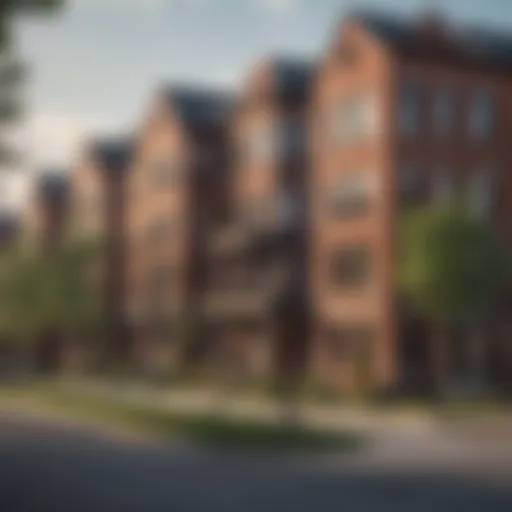 Vibrant neighborhood view showcasing local apartments