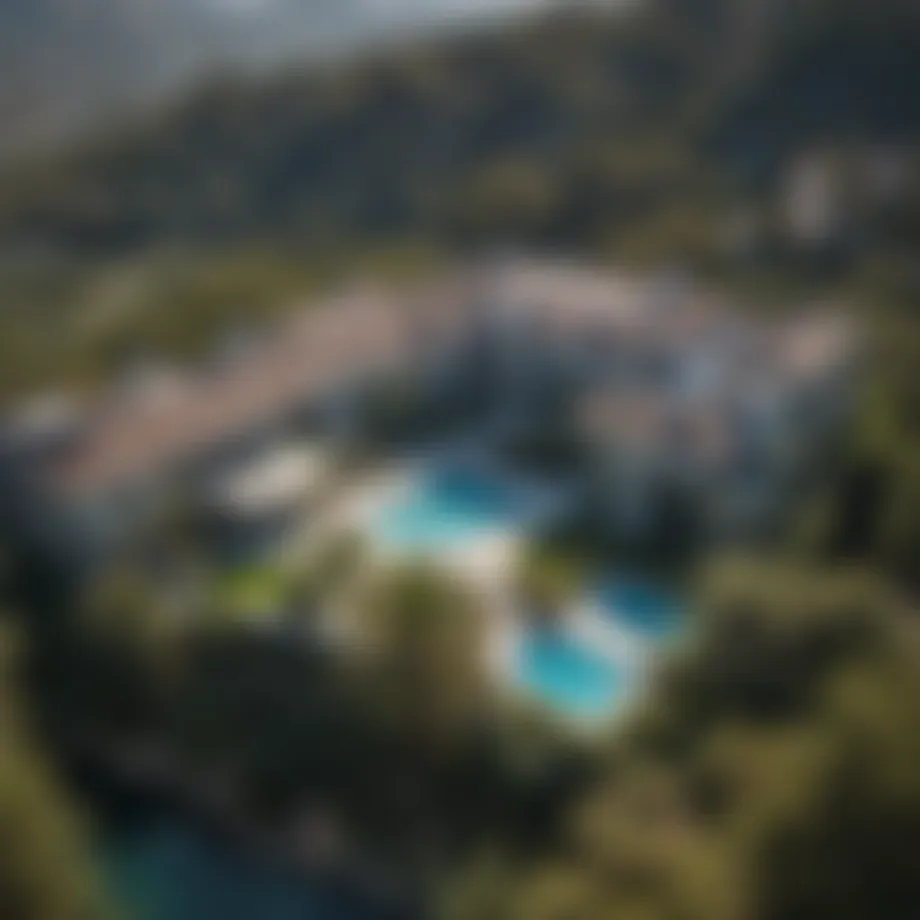 A stunning aerial view of Bel Air showcasing its luxurious homes and lush landscapes